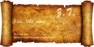 Zai Tímea névjegykártya